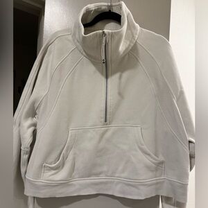 EUC Lululemon scuba oversized funnel neck half zip sweatshirt size xl/xxl bone